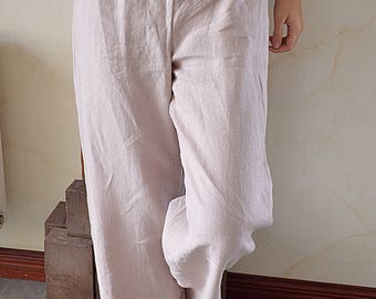 Linen loose pants / Woman's linen pants / Linen trousers / Sizes