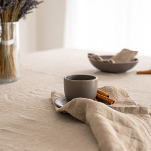 Linen tablecloth, 23 colors, Tablecloth with mitered corners, Stonewashed table linens image 8