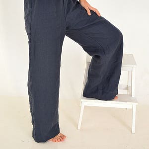Linen loose pants / Woman's linen pants / Linen trousers / Sizes XS-2XL / Soft linen trousers / Linen pajama Pants / White linen pants image 6
