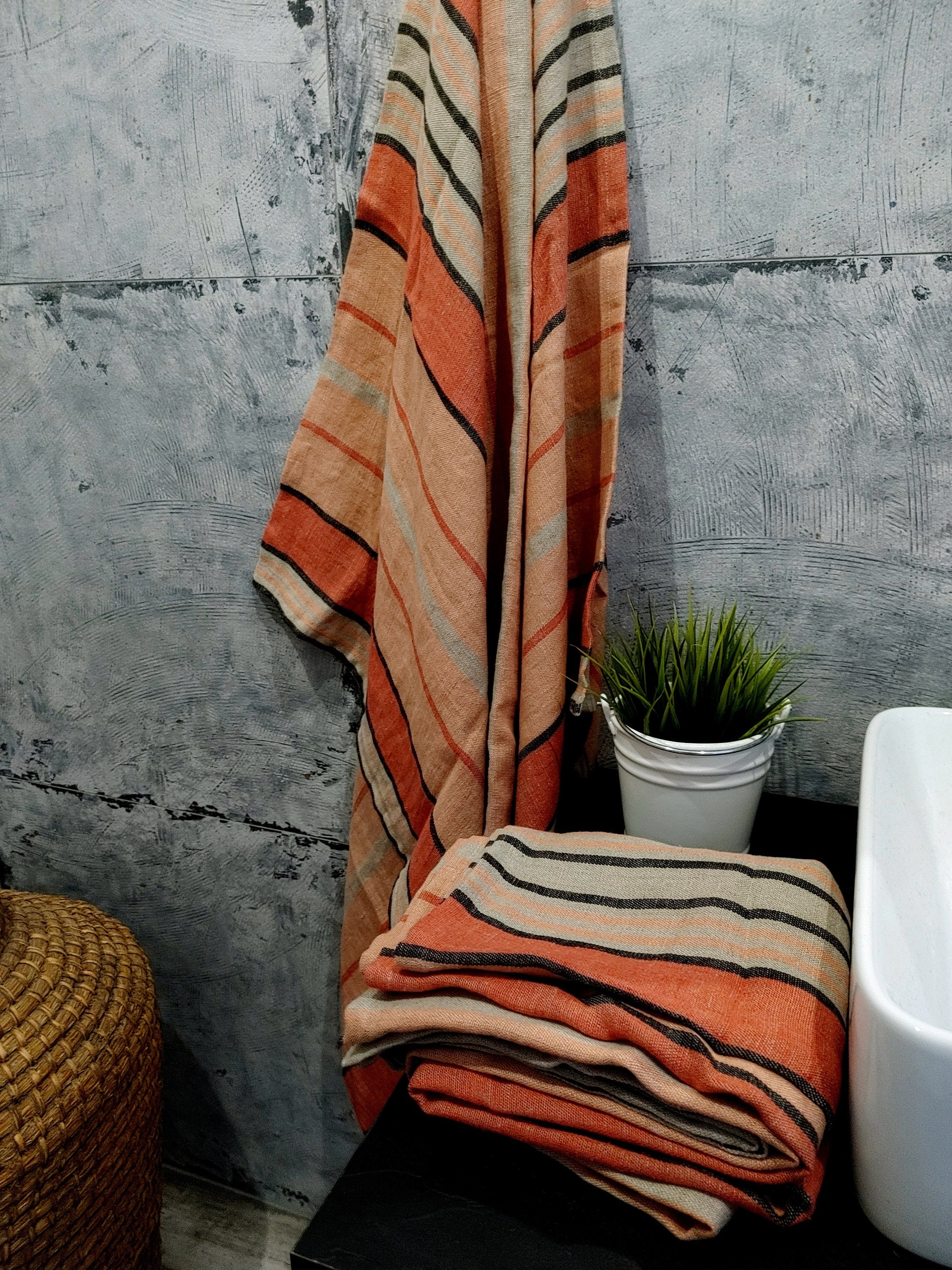 Washi Striped Bath Towel Set