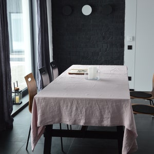 Linen tablecloth, in 23 colors tablecloth with mitered corners, Stonewashed table linens zdjęcie 5