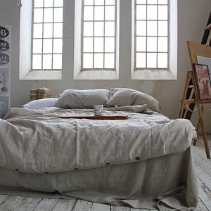 Natural undyed duvet cover, soft linen bedding