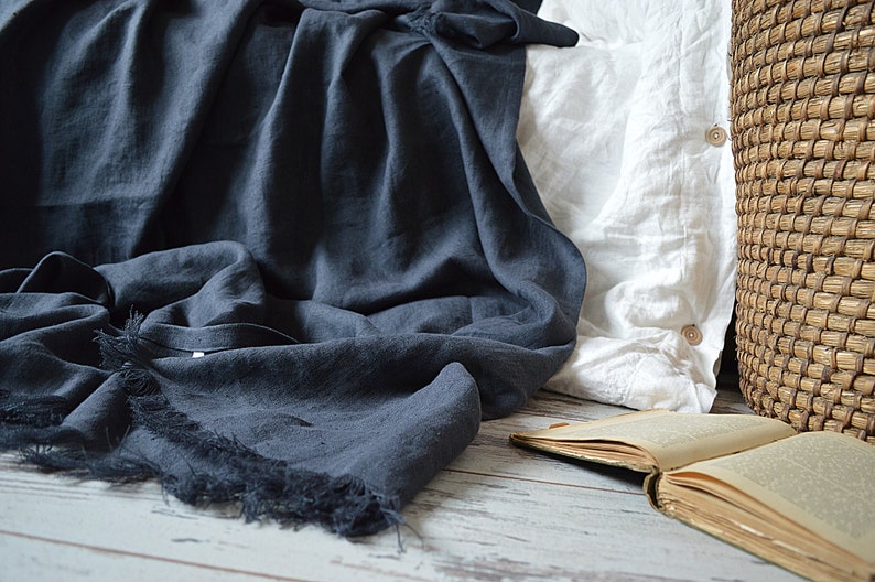 Linen Throw Blanket / Heavy Weight Linen Blanket / Softened Etsy