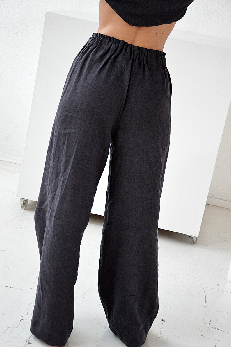 Linen loose pants / Woman's linen pants / Linen trousers / Sizes XS-2XL / Soft linen trousers / Linen pajama Pants / White linen pants image 9