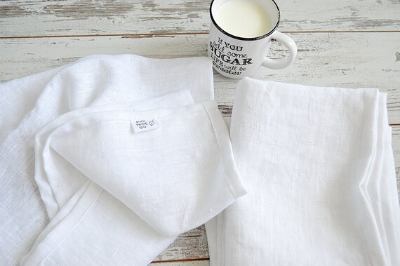 Pure Linen Towel Simple White Towel Thick Natural Linen Hand face Rustic Towel White Tea Towel Etsy