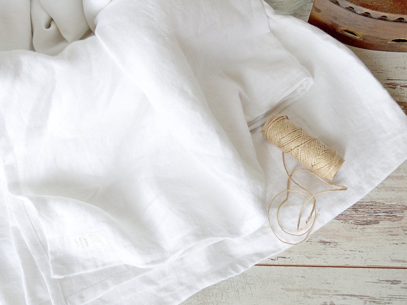 Soft linen bath sheet White linen sheet Beach linen sheet Softened linen flat sheet Linen bedding