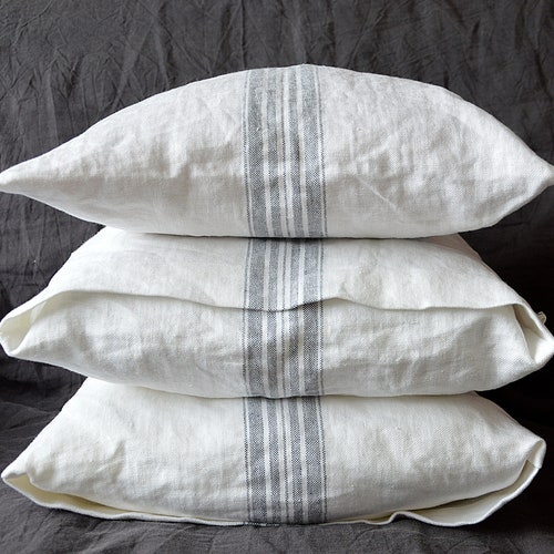Heavy Weight 320 GSM Throw Linen Pillowcase White Etsy
