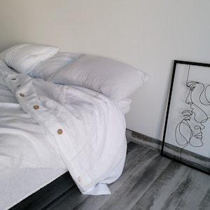100% HEMP bedding set, WHITE set of 3 pcs, duvet cover and 2 pillowcases, Hemp bedding set, hemp duvet cover