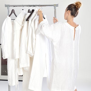Pure Linen tunic / Woman's Linen tunic/dress / Sizes XS-2XL / High-quality linen kimono / Comfortable loungewear / Loose tunic dress