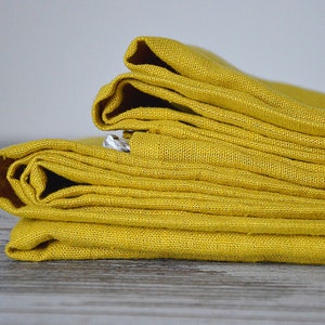 Handmade Heavy Linen Towel: Softened Mustard Guest Towel image 5