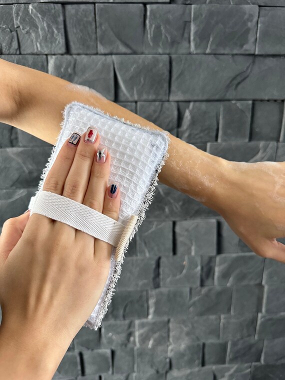 ZERO WASTE large sponge, Linen reusable washcloth, Body washable sponge, Eco body care