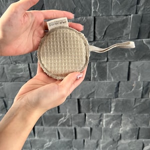 ZERO WASTE sponge, Linen reusable sponge, Face washable sponge, Eco face care