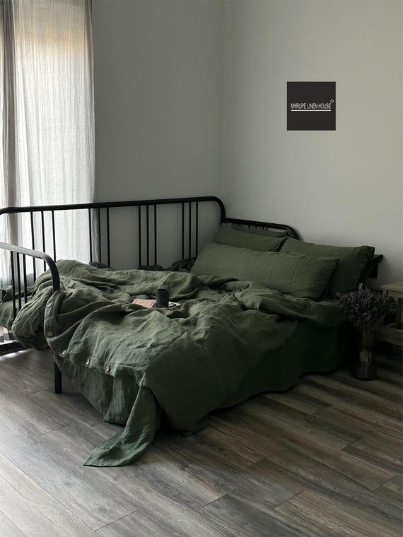 100% HEMP bedding set, AUTUMN GRASS set of 3 pcs duvet cover and 2 pillowcases, Hemp bedding set, hemp duvet cover