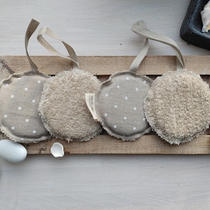 ZERO WASTE sponge, Linen reusable sponge, Face washable sponge, Eco face care