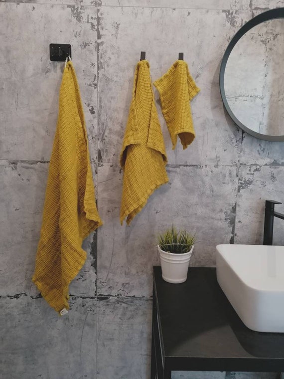 Grey mustard online towels
