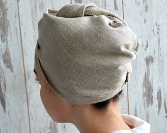 Linen hair turban / Unpainted linen turban / woman bath turban / Zero waste / spa / shower / bath turban / Treat yourself !