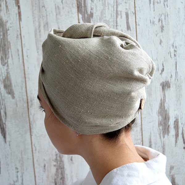 Linen hair turban / Unpainted linen turban / woman bath turban / Zero waste / spa / shower / bath turban / Treat yourself !