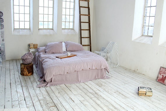 LINEN Bedding Set, Set of 3 Pcs, Linen Duvet Cover and 2 Pillowcases, WOOD Rose Linen Bedding Set, Linen Duvet Cover - Etsy