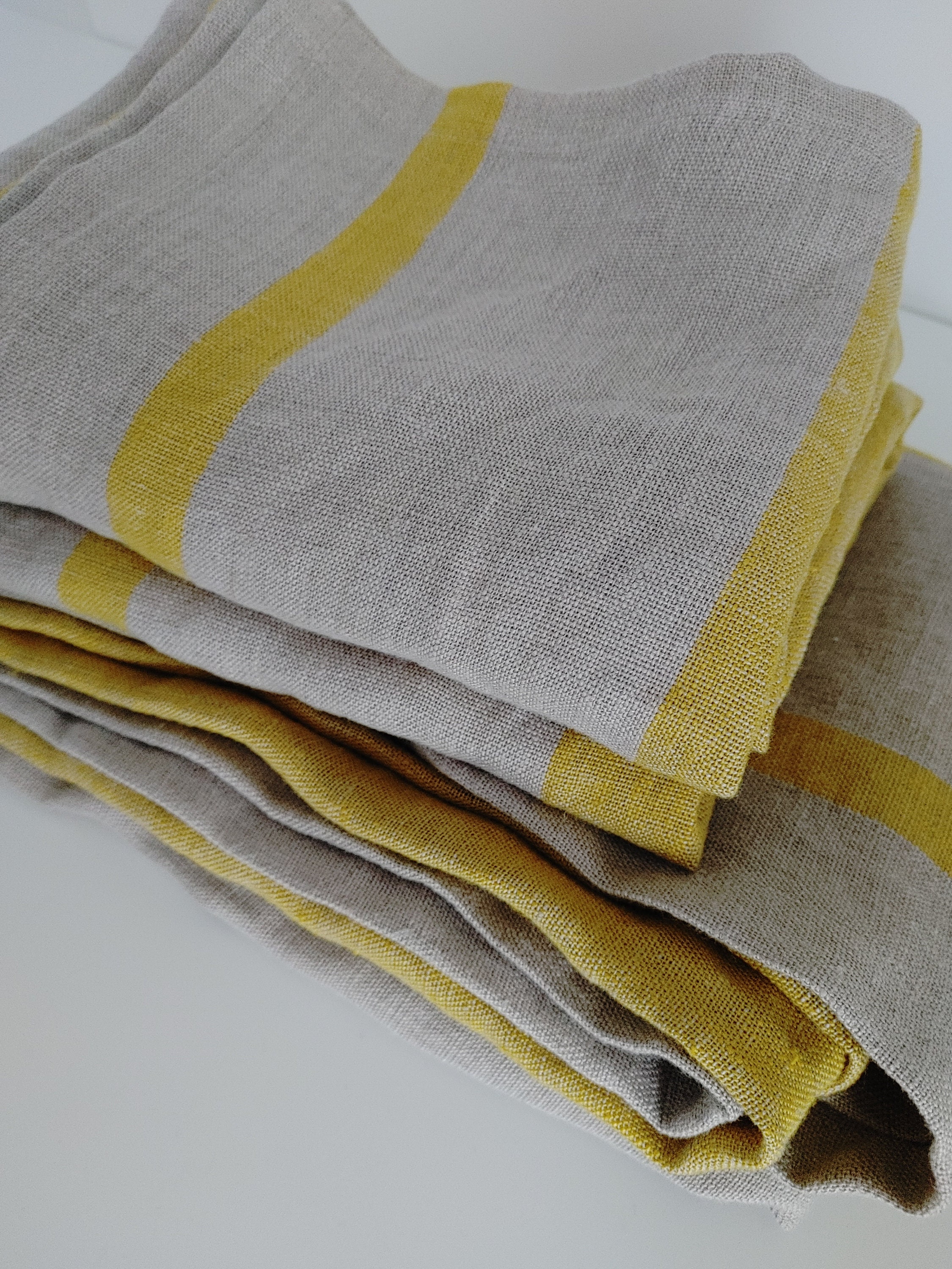 Linen Bath Sheet Stonewashed Linen Bath Towels Thick Striped Etsy