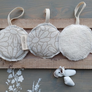 ZERO WASTE sponge, Linen reusable sponge, Face washable sponge, Eco face care