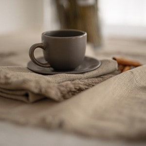 Linen fringed napkins, Thick linen napkin set, large linen napkins, White linen napkins, Rustic table linens, Christmas napkins, Napkins image 8