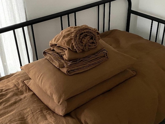 100% Hemp Sheet Set, Cinnamon Color, 4-Piece Bedding, Includes Pillowcases