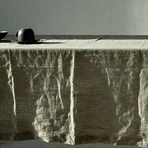 Linen tablecloth, 23 colors, Tablecloth with mitered corners, Stonewashed table linens image 6