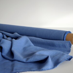 100% linen fabric, 200 GSM linen, Soft FRENCH BLUE linen fabric, Lithuanian linen image 3