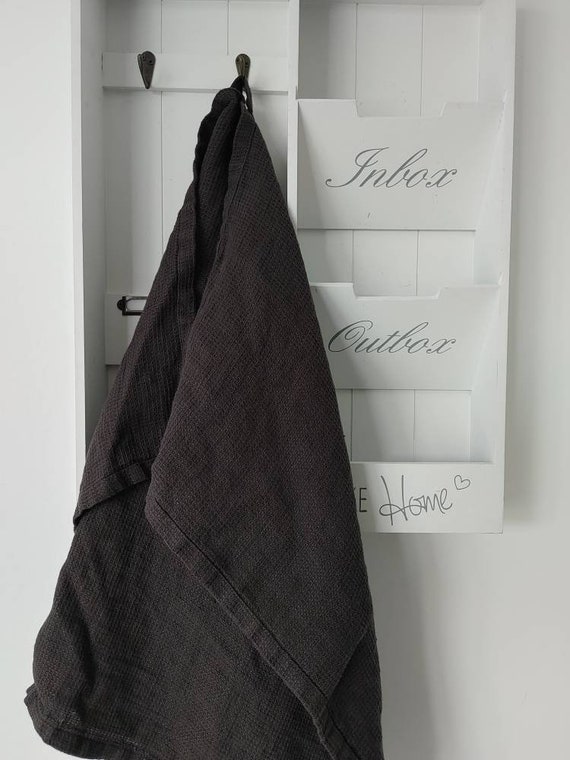 Bitter Chocolate Waffle Linen Towel, Stonewashed Baltic Linen