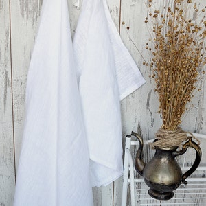 Linen Bath towel set / White thick linen towels / Linen bath and hand/face towels / Rustic linen towels / Washed bath linen towels / Towels image 5