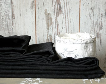 Thick linen towel / Deep black linen towels /  Simple hand / face / tea towels / Softened 100% linen  towels / Guest linen towels