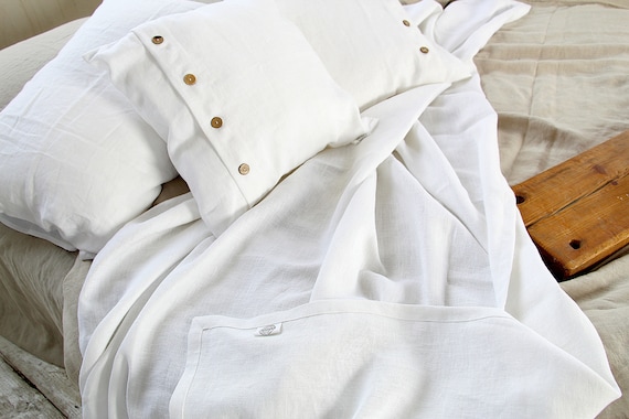 Linen Throw Blanket White Linen Throw Softened Linen Bed