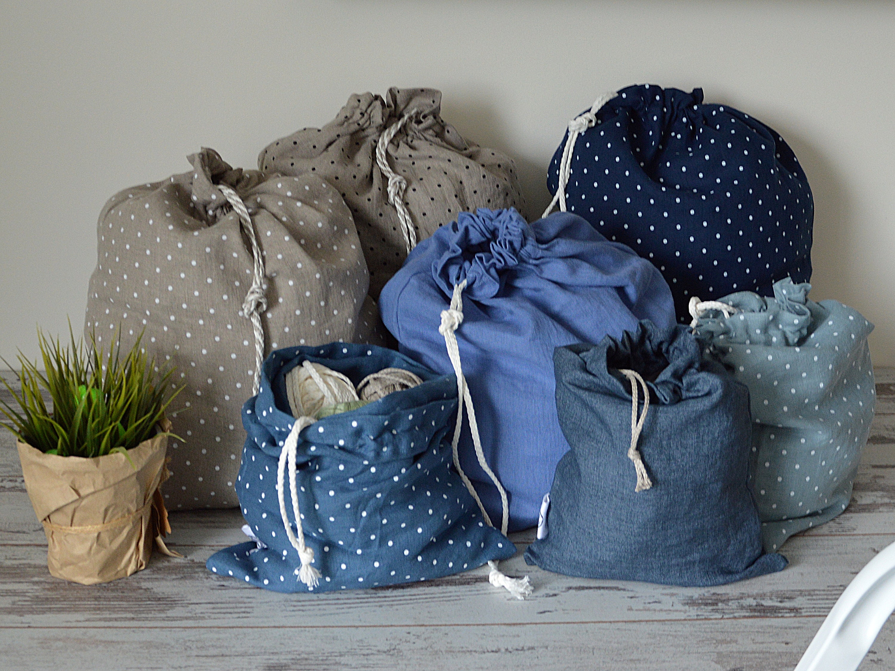 Eco storage bag - 100% linen bags - Laundry linen bag - Large storage bag -  Zero waste