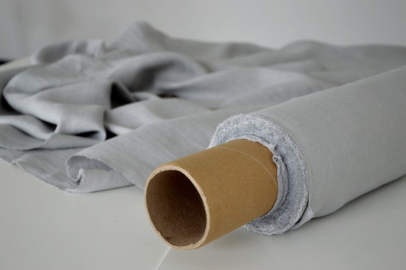 100% linen fabric, 200 GSM linen, Soft LIGHT GRAY linen fabric