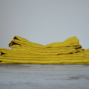 Handmade Heavy Linen Towel: Softened Mustard Guest Towel image 7
