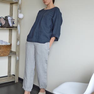 Linen Pants / Pants With Pockets / Stonewashed Linen Pants / Soft Linen ...