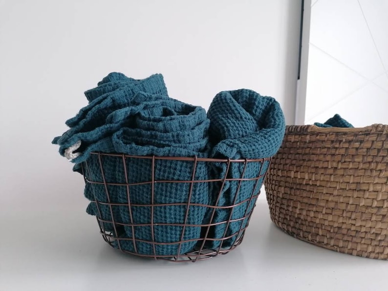 marupeLINENhouse Linen Waffle Towel - Thumbnail 4