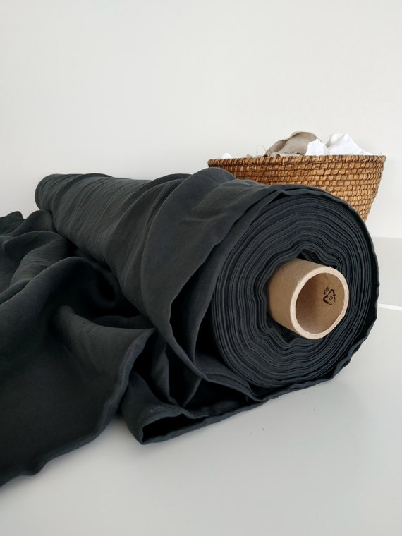 EXTRA WIDE HEMP fabric 285 cm / 112'' hemp fabric, Softened Charcoal hemp fabric by the yard meter