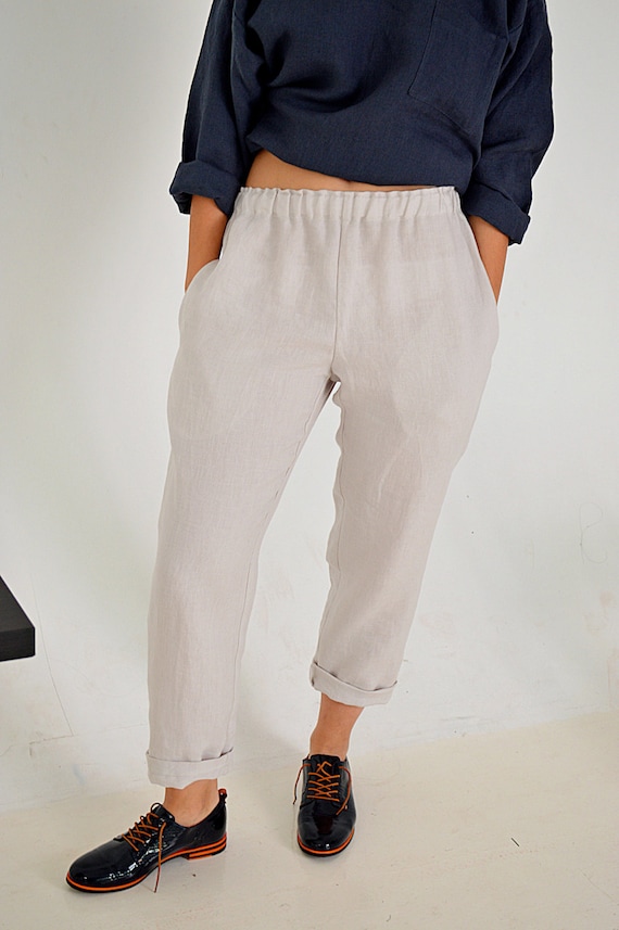 Linen pants / Linen pants with pockets / Woman's Linen pants / Soft linen casual pants /  Washed women linen pants