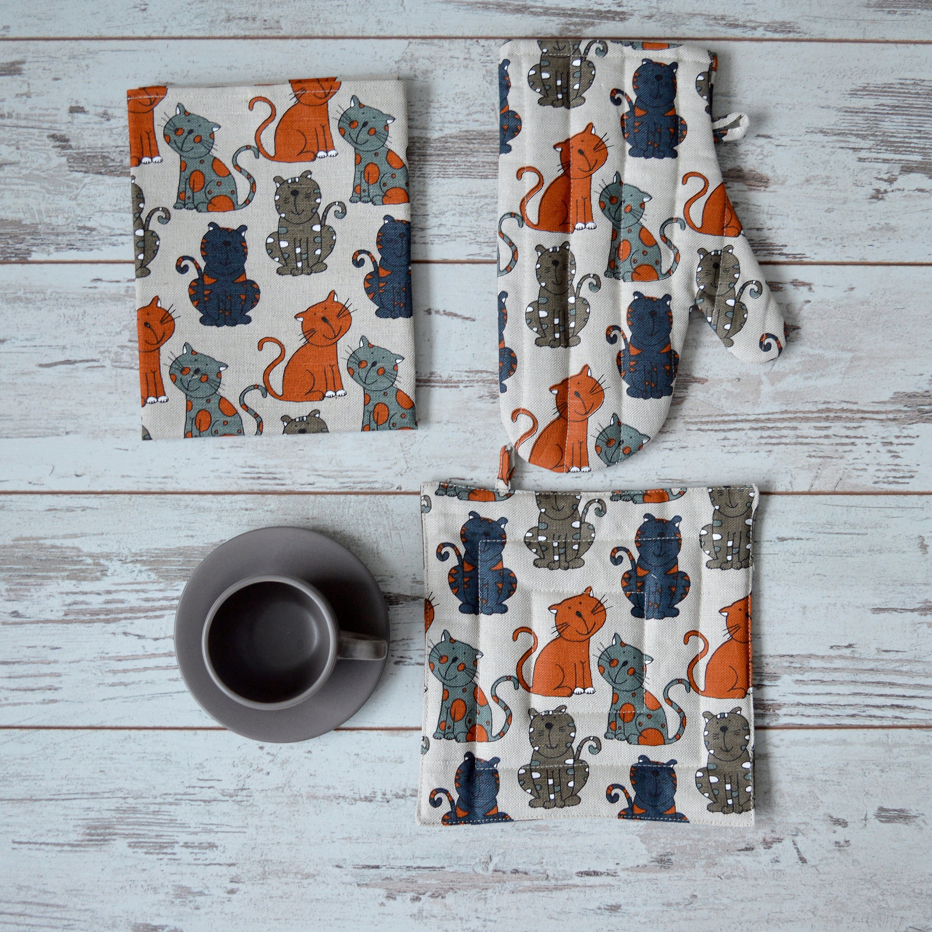 100 linen kitchen set  linen towel mitten potholder
