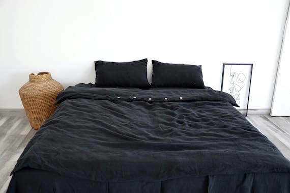 100% HEMP bedding set, set of 3 pcs, hemp duvet cover and 2 pillowcases, Moonlight ocean Hemp bedding set, hemp duvet cover