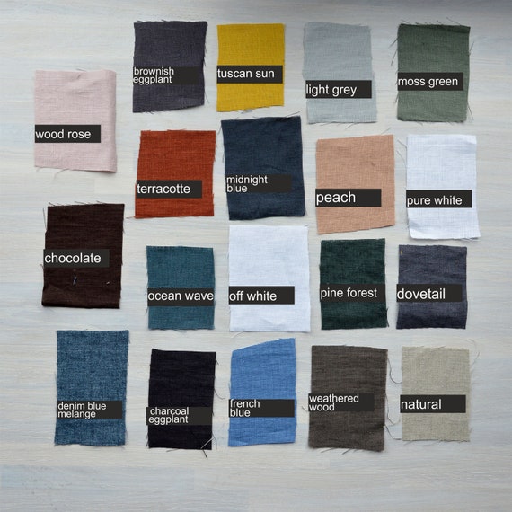 Linen fabric samples - all colors fabric set