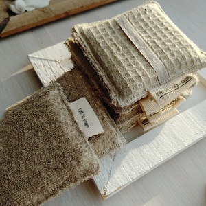 ZERO WASTE sponge, Linen reusable sponge, Unsponge for kitchen, Face washable sponge, Eco home care, face care
