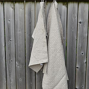 Linen BATH towel / Polka dots towel / Very soft towel / Natural linen towel / Linen / Simple rustic Bath towel / Softened 100% linen towels image 6