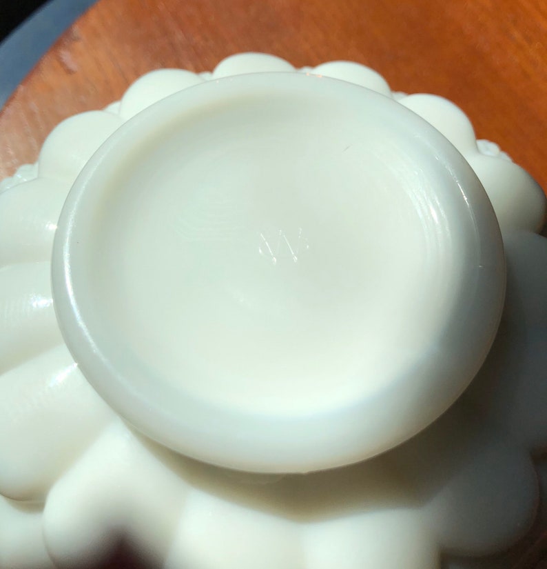 Paneled Grapes Milk Glass Nappy Bowl Westmoreland Glass Etsy
