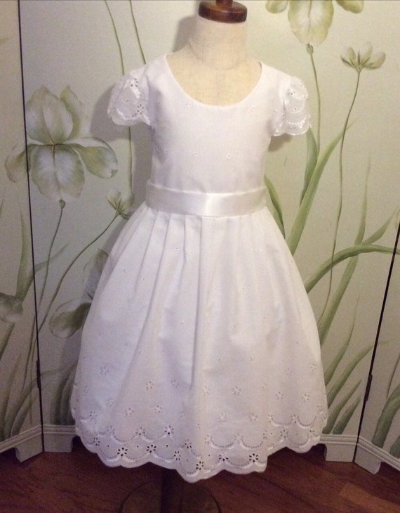 simple white cotton communion dresses