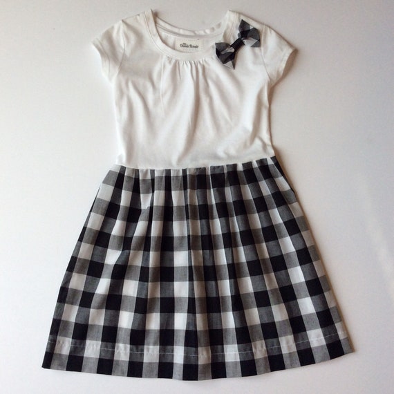 black white buffalo check dress