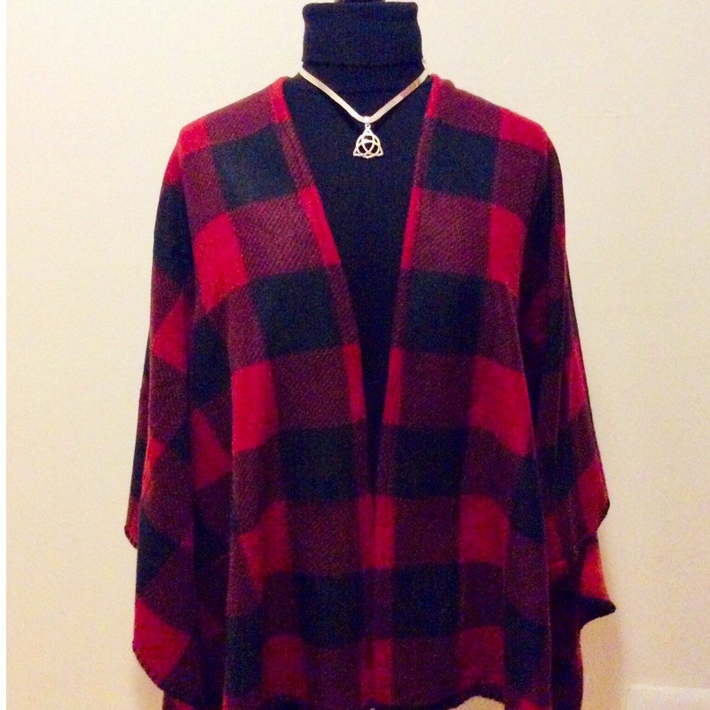 Red Ruana Cape - Etsy