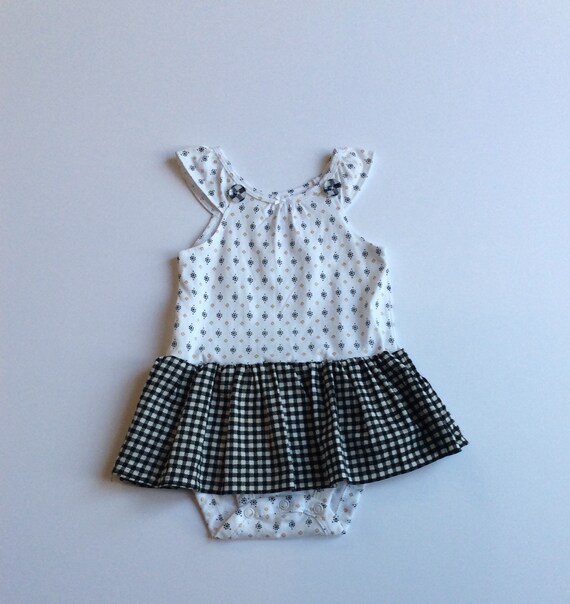 Summer Clearance Sale Baby Girl Black and White Ruffled Tank Etsy