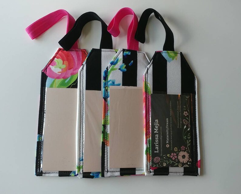 Travel in Fashion Black and White Luggage Tag Travel set. Stroller Travel Tag Gift under 10 Travel Accessory Luggage Tag Backpack Tag